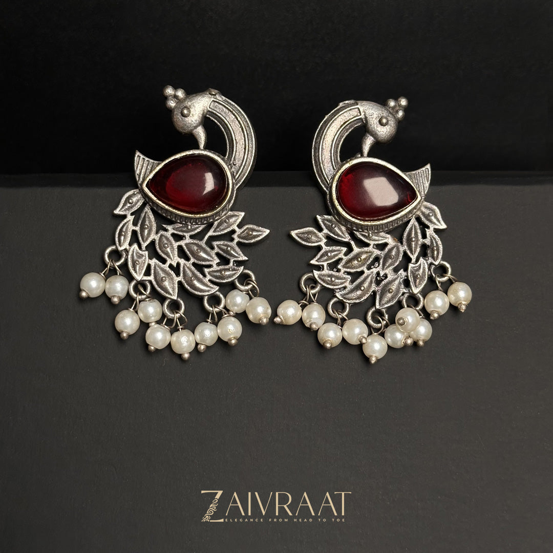 Moor Pankh Jhumki (Red)