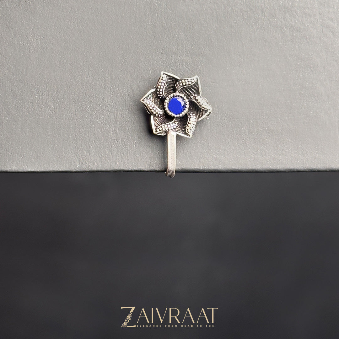 Feroza - Antique Nose Ring (Blue)