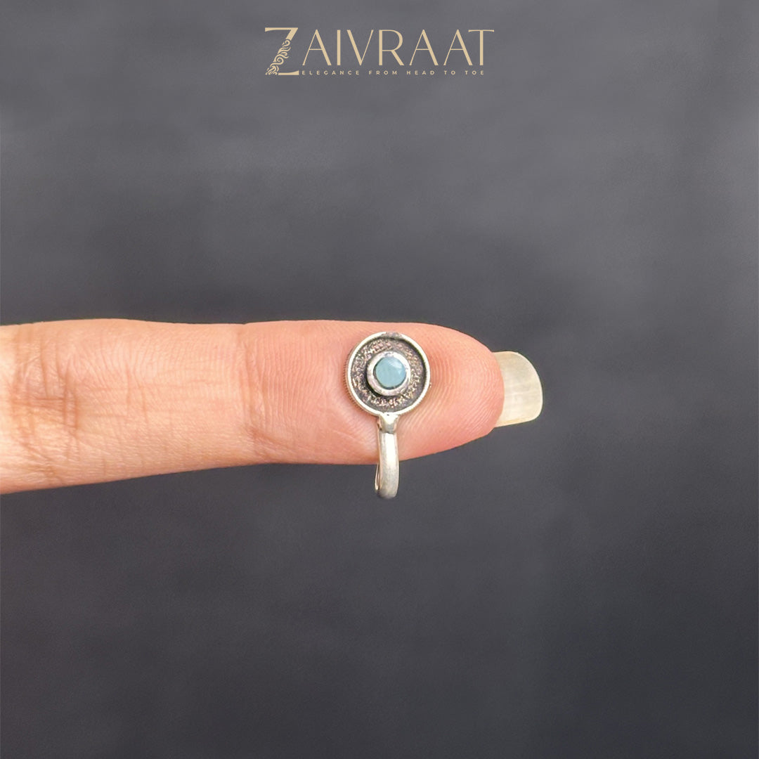 Daaira - Antique Nose Ring (Aqua)
