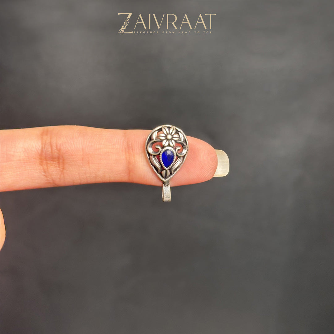 Kalli - Antique Nose Ring (Blue)