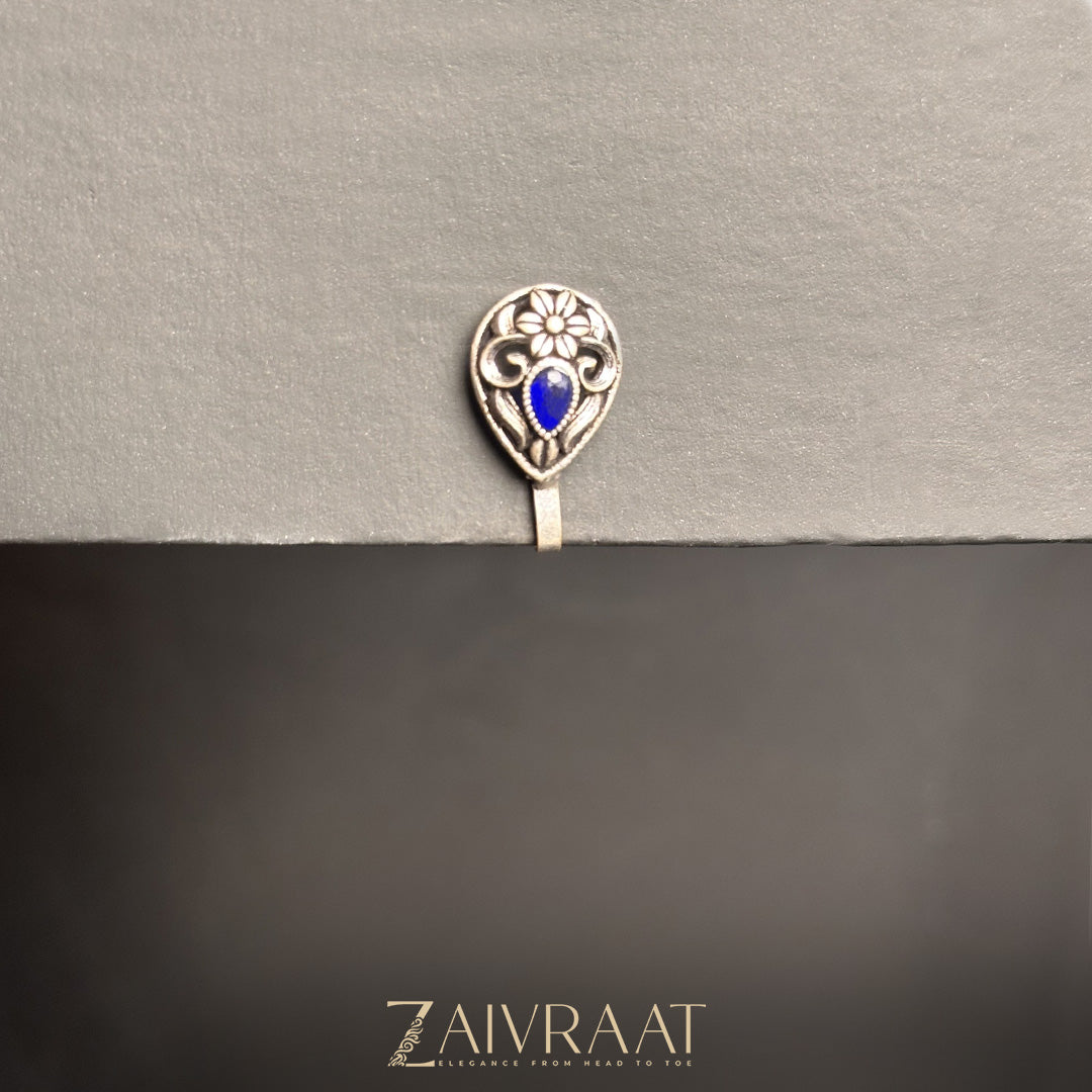 Kalli - Antique Nose Ring (Blue)