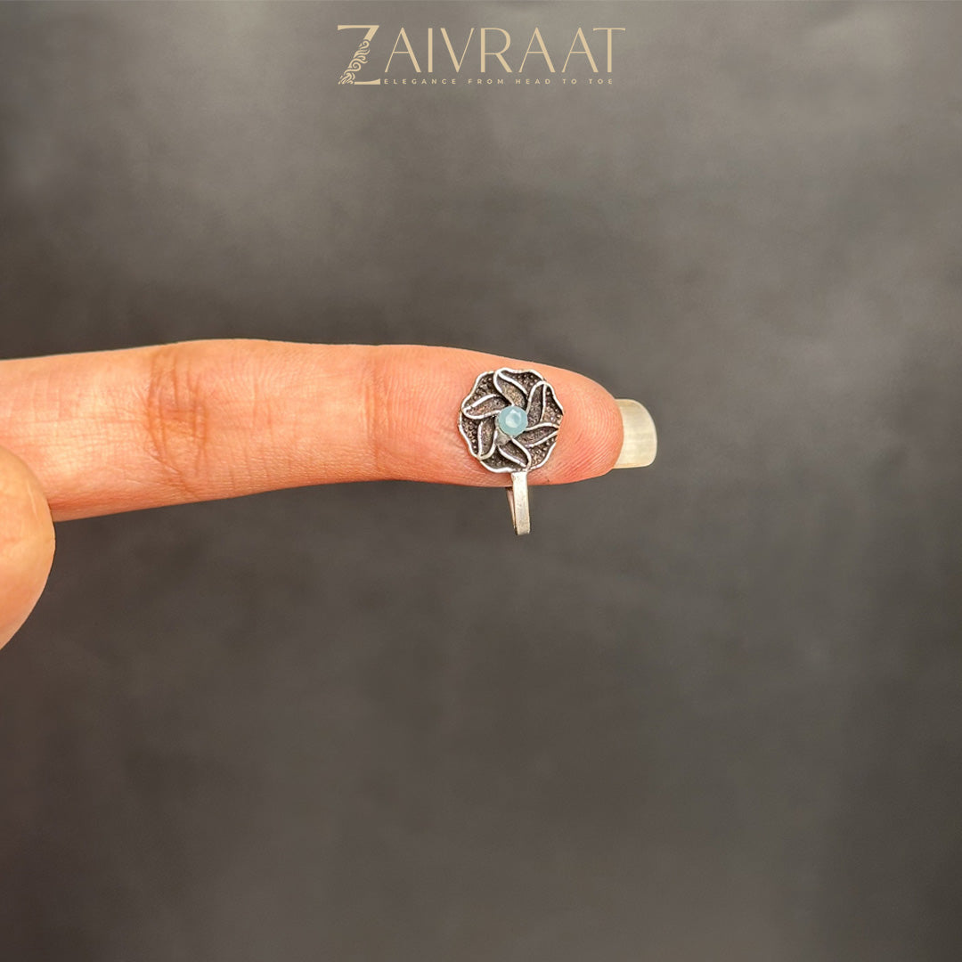 Qulab - Antique Nose Ring (Aqua)