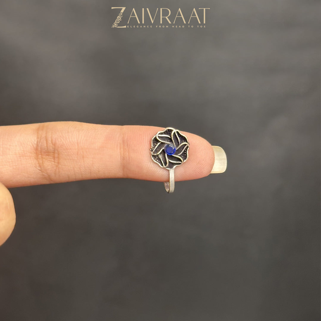 Qulab - Antique Nose Ring (Blue)