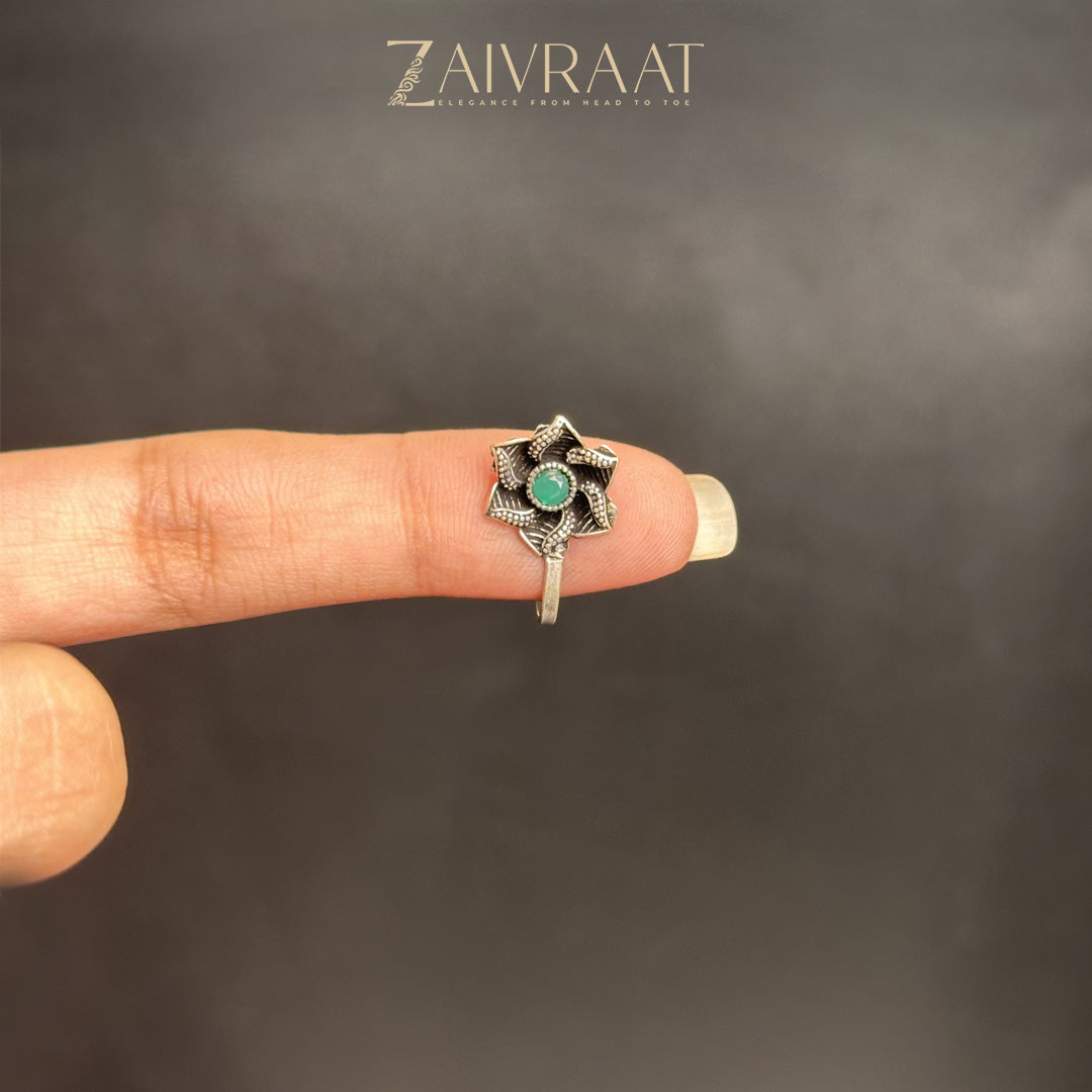 Feroza - Antique Nose Ring (Aqua)