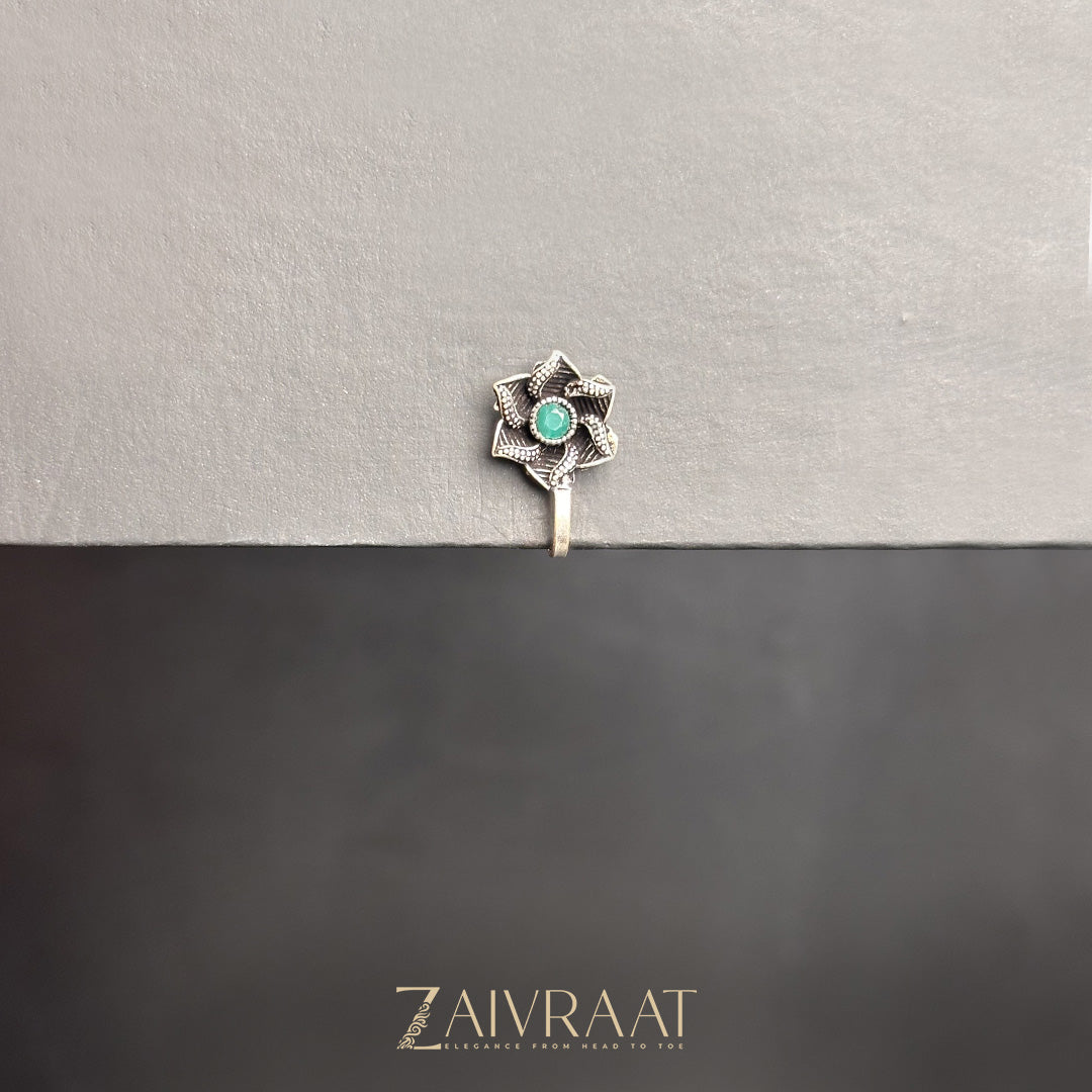 Feroza - Antique Nose Ring (Aqua)