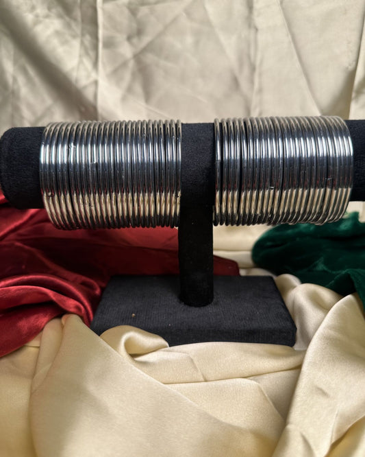 Silver Glass Bangles