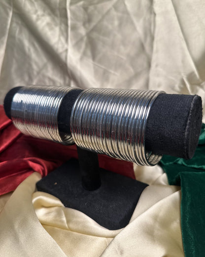 Silver Glass Bangles