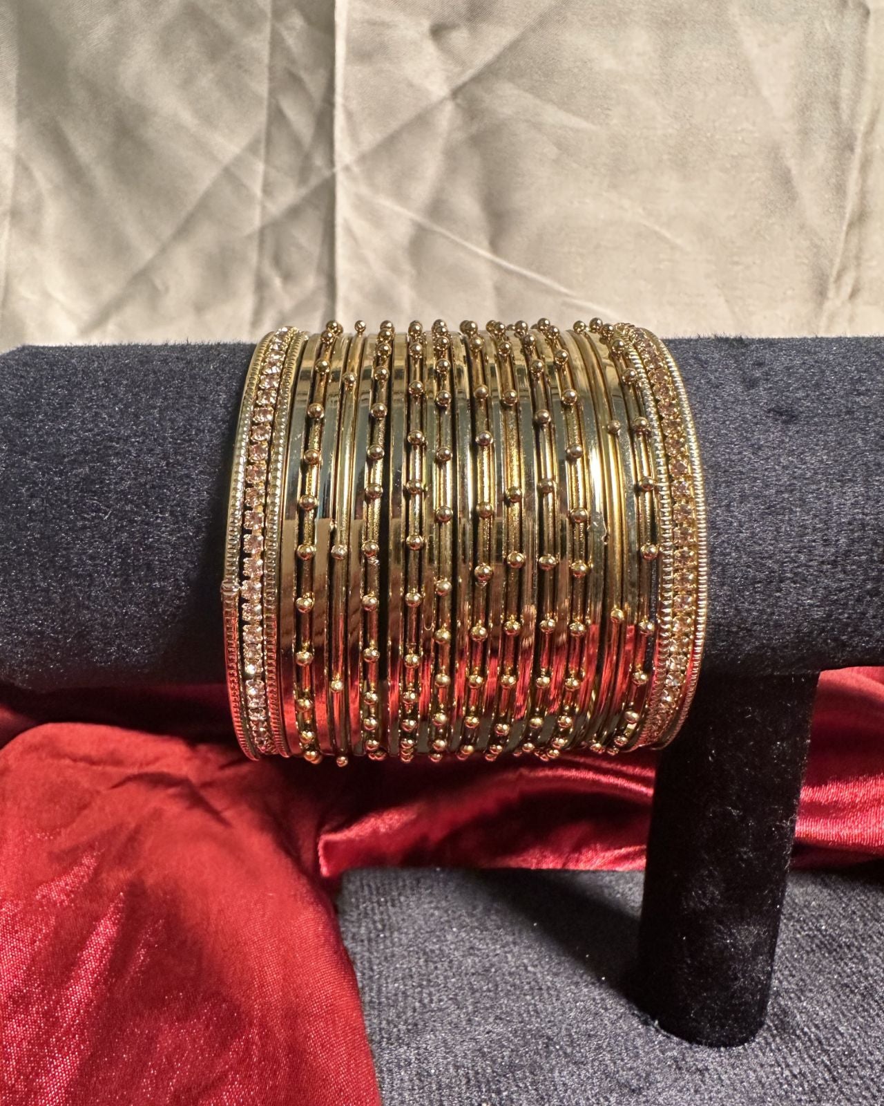 Noor Steel Dotted Bangles (Golden)