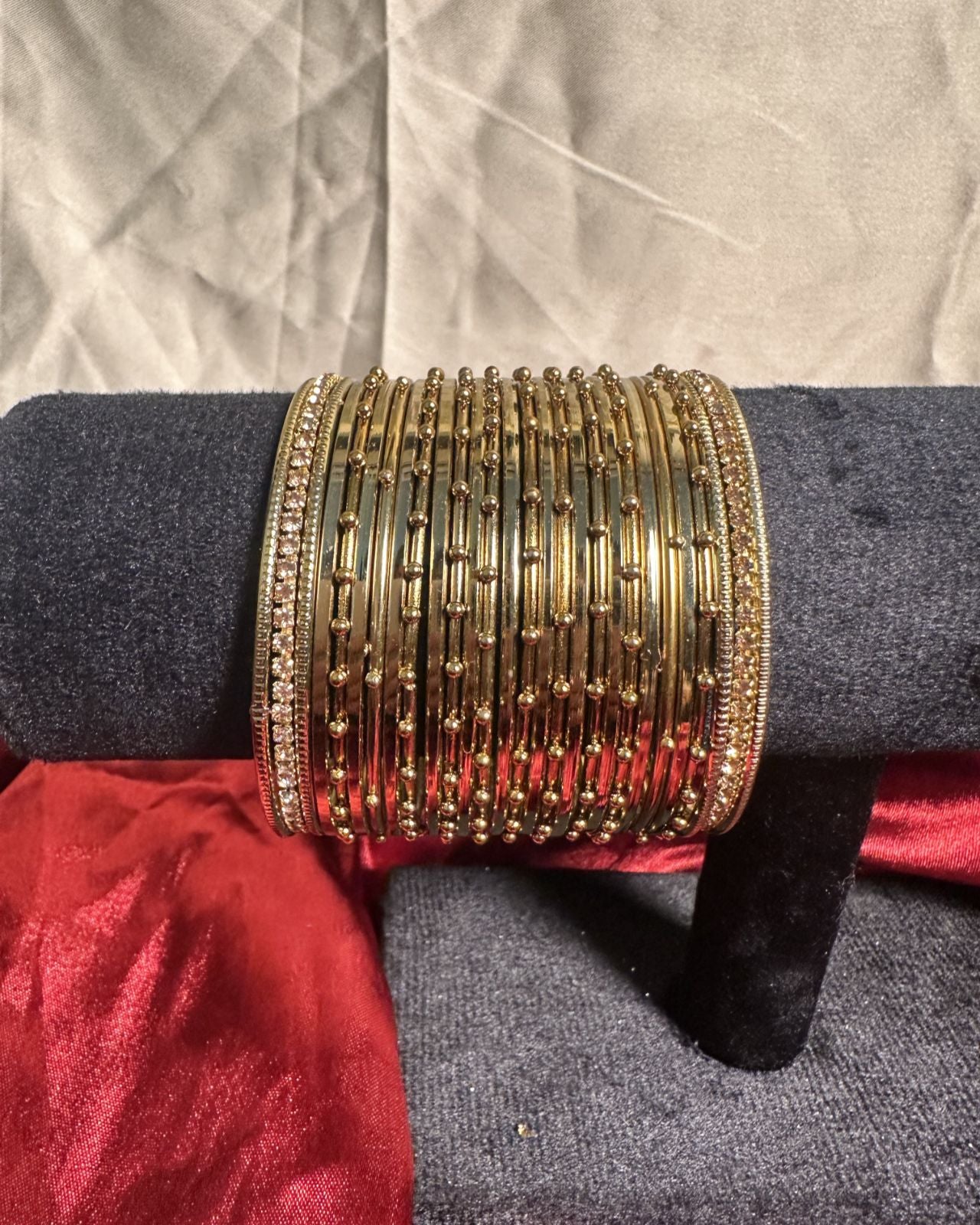 Noor Steel Dotted Bangles (Golden)