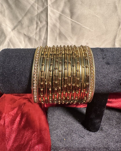 Noor Steel Dotted Bangles (Golden)