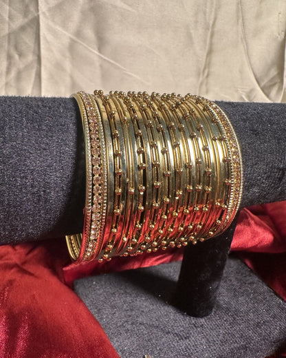 Noor Steel Dotted Bangles (Golden)
