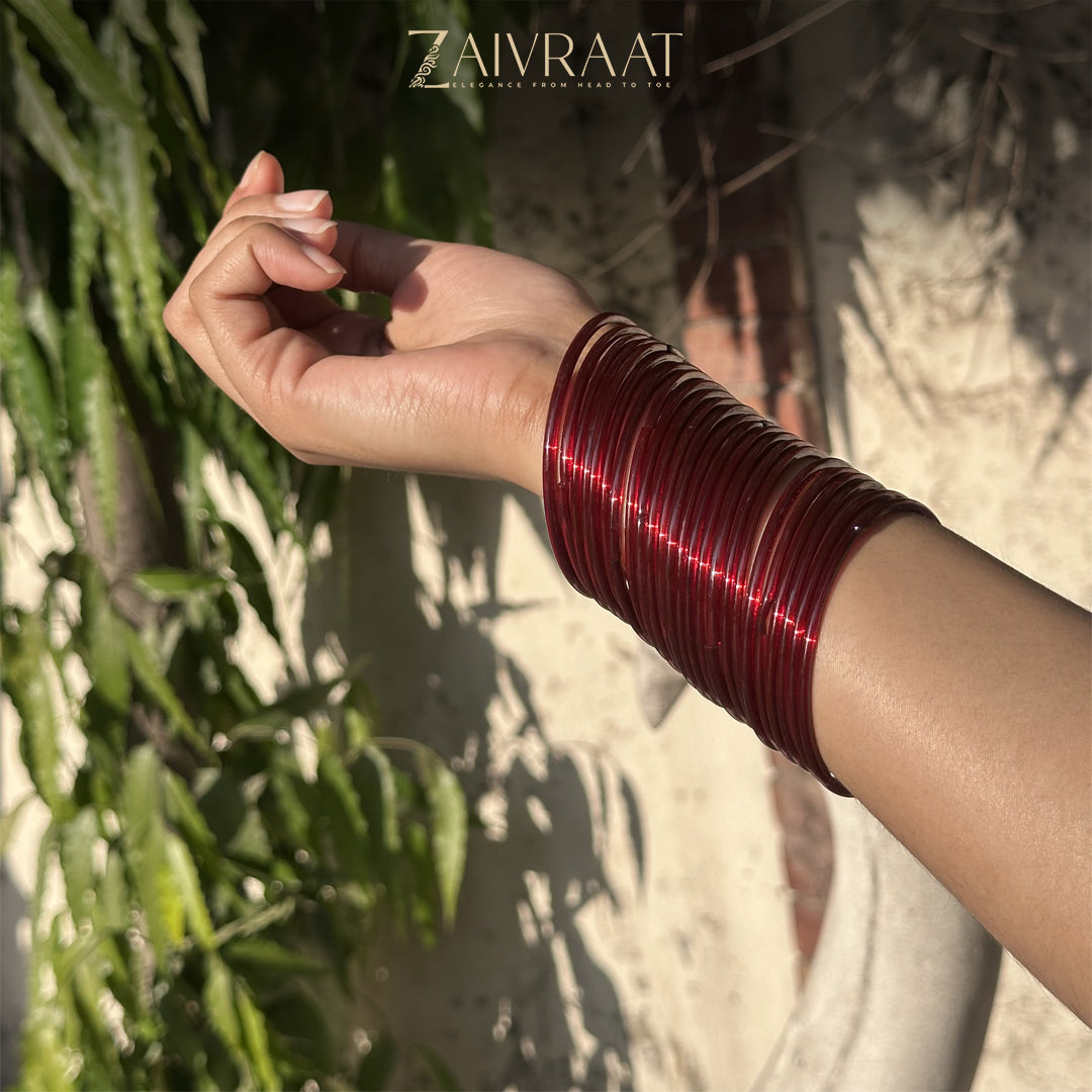 Sajal Ali Inspired Glass Bangles (Pack of 24)