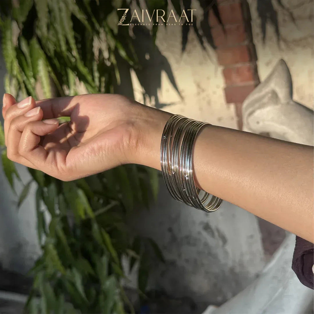 Steel Bangles Deal (4 Set of 12 Bangles) - Zaivraat