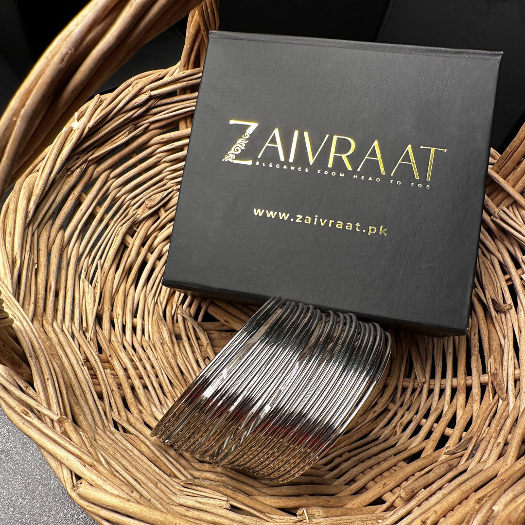 Sharjeena Inspired Sliver Steel Bangles