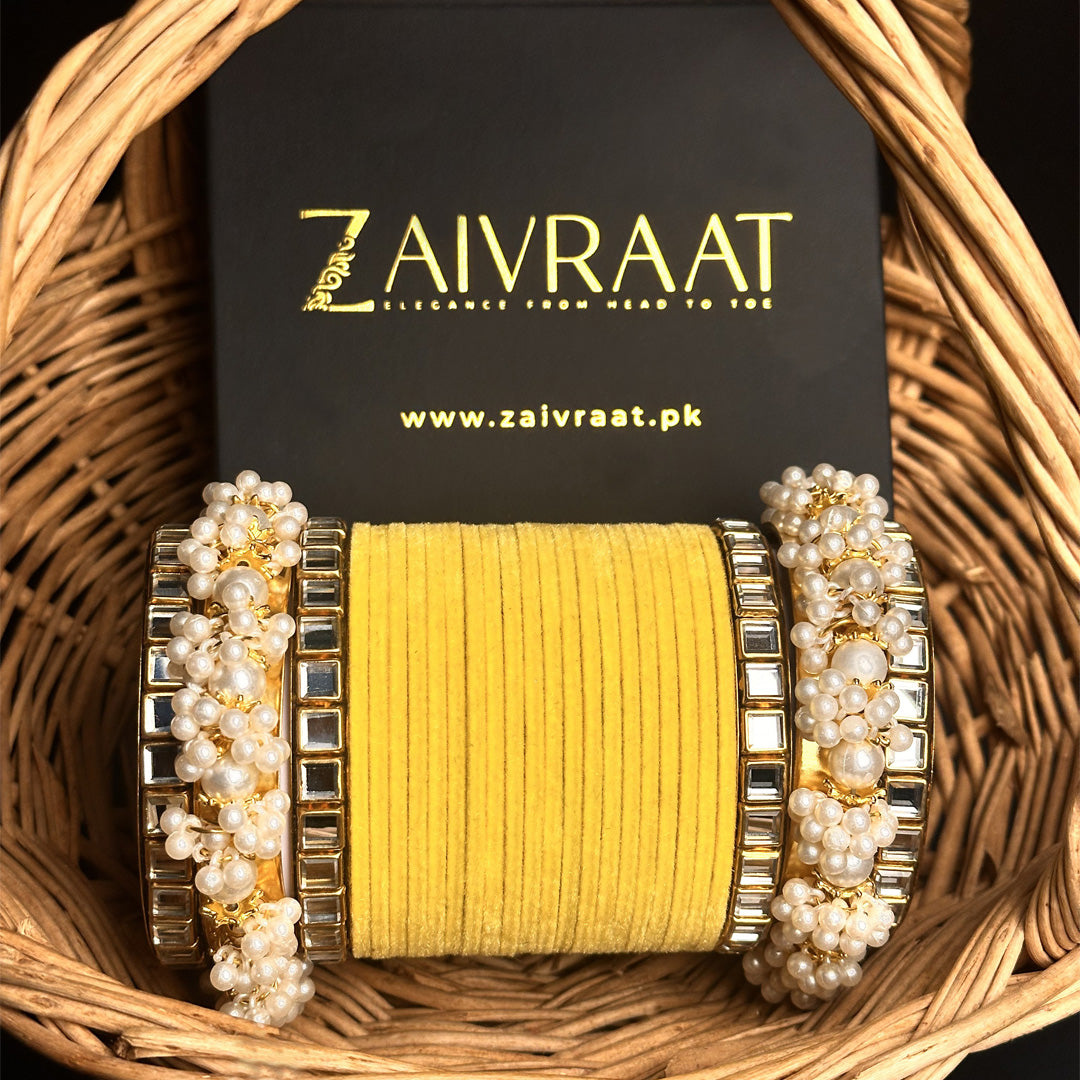 Gulnaar Velvet  Bangle Set