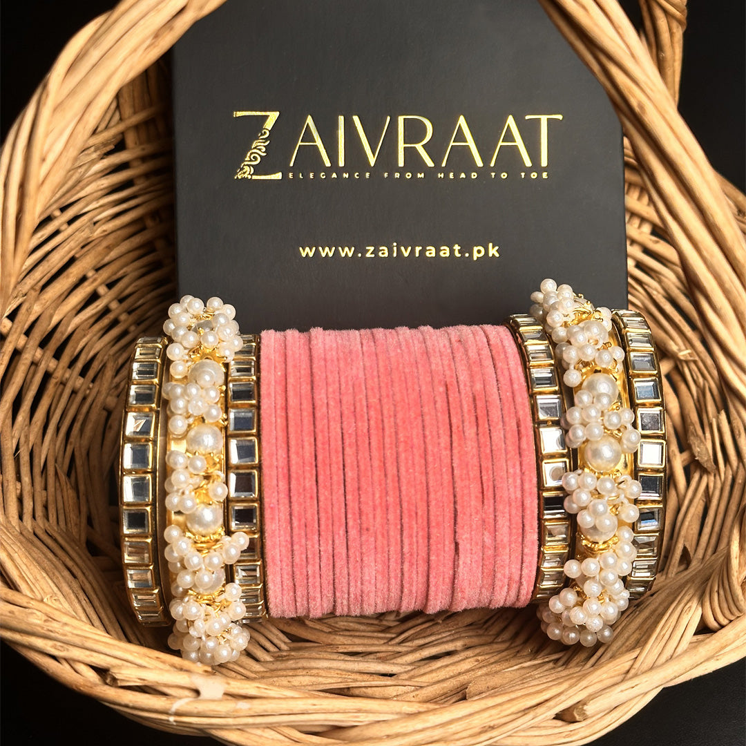 Gulnaar Velvet  Bangle Set