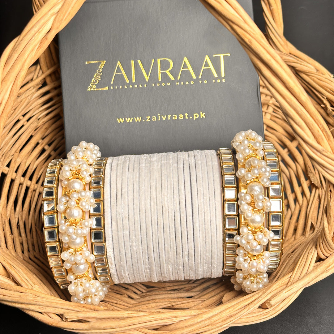 Gulnaar Velvet  Bangle Set