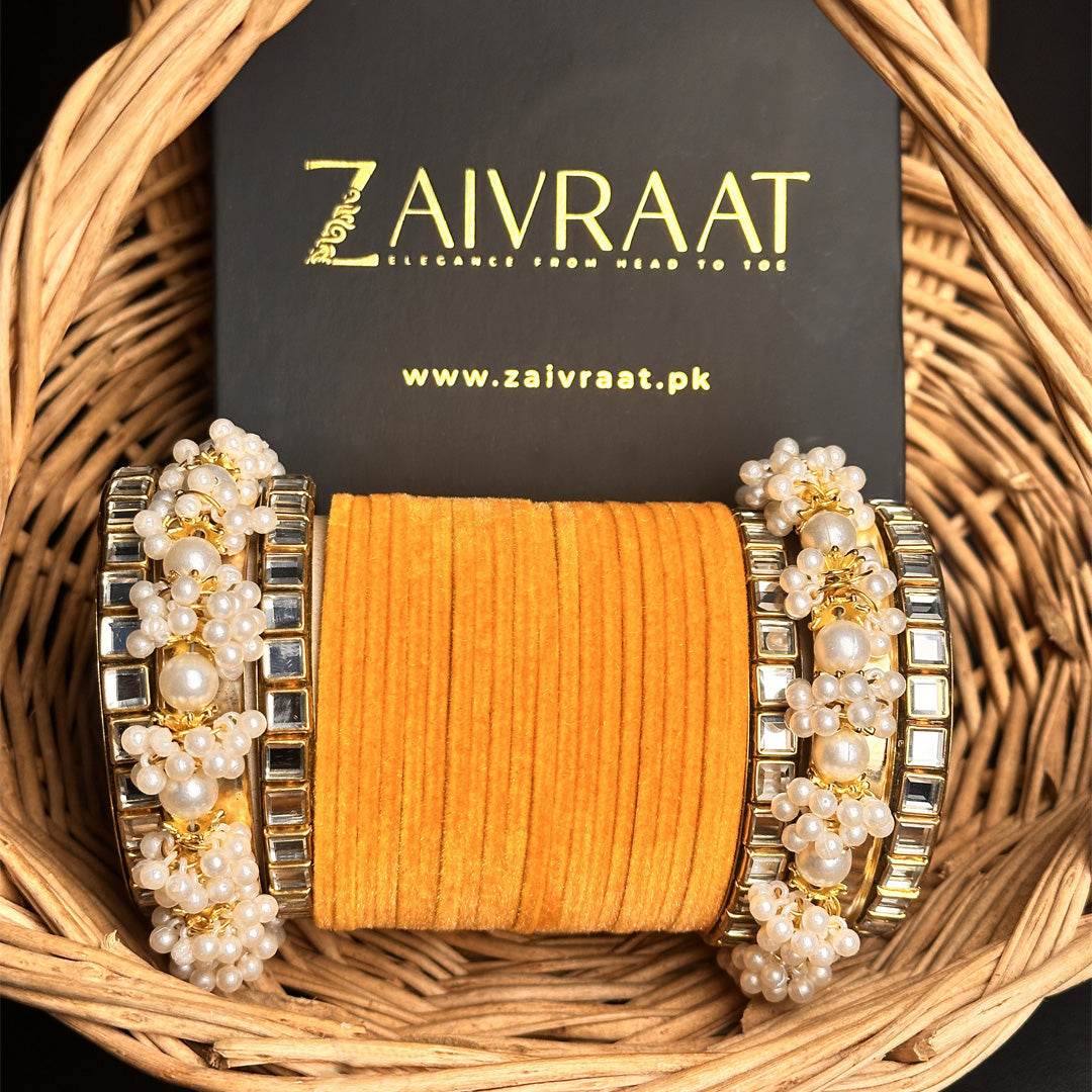 Gulnaar Velvet  Bangle Set
