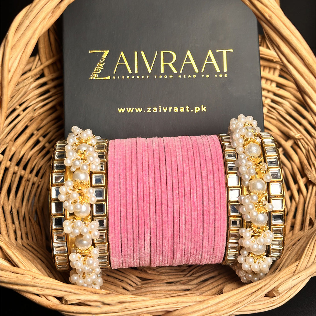 Gulnaar Velvet  Bangle Set