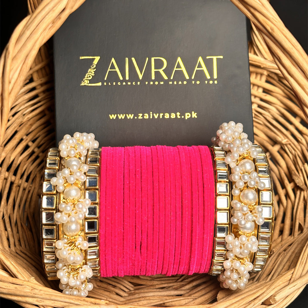 Gulnaar Velvet  Bangle Set