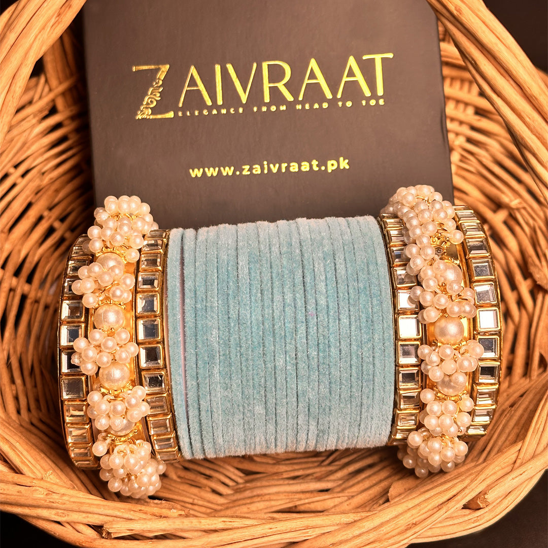 Gulnaar Velvet  Bangle Set