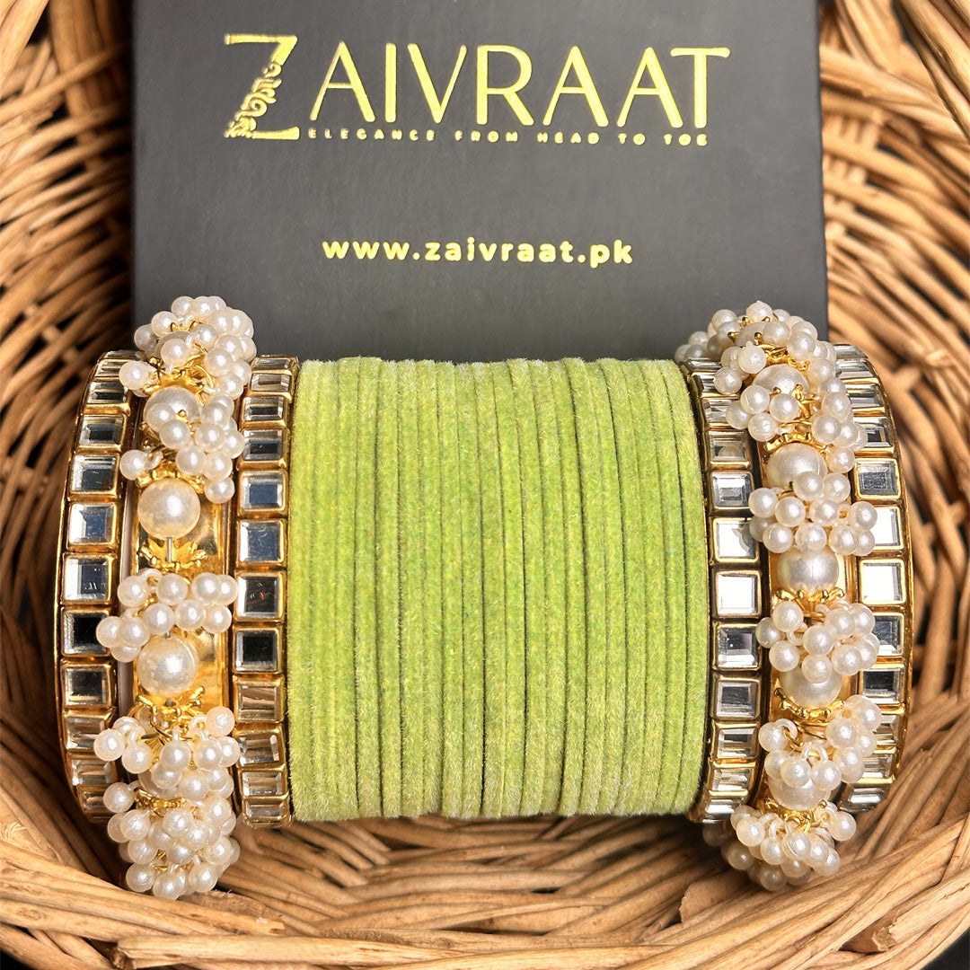 Gulnaar Velvet  Bangle Set