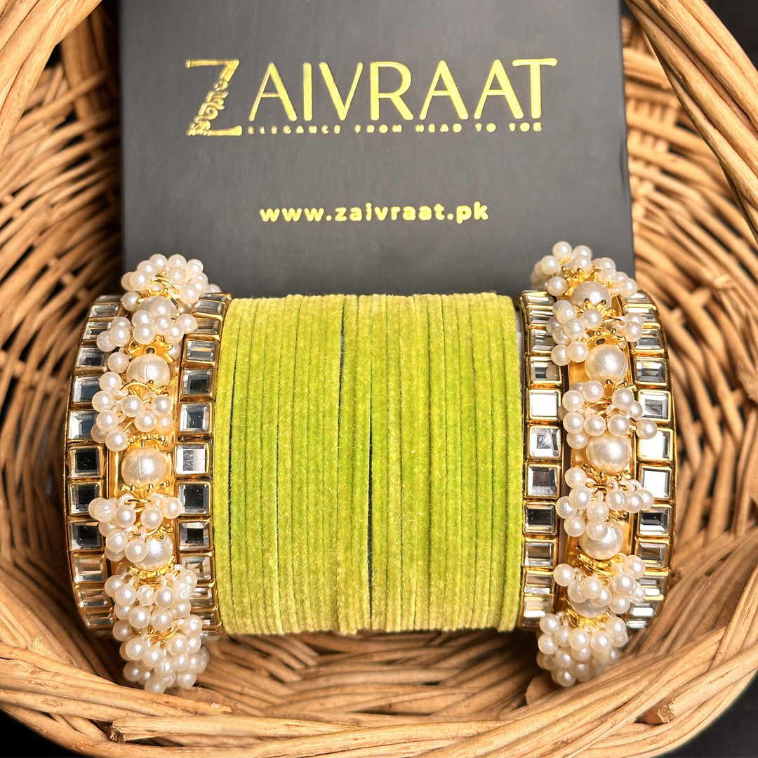 Gulnaar Velvet  Bangle Set