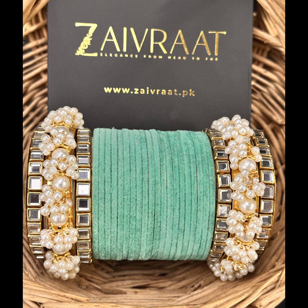 Gulnaar Velvet  Bangle Set