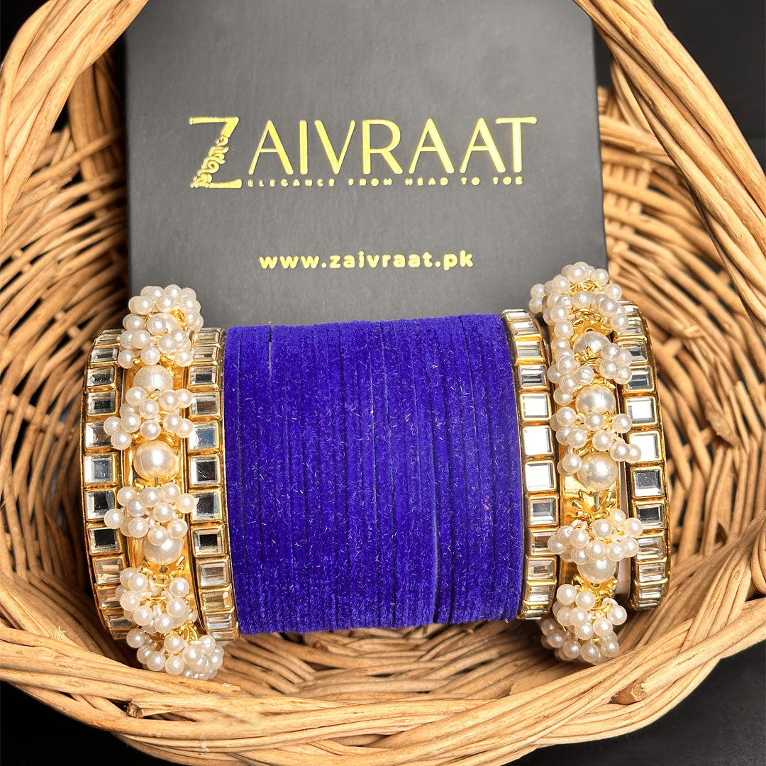 Gulnaar Velvet  Bangle Set