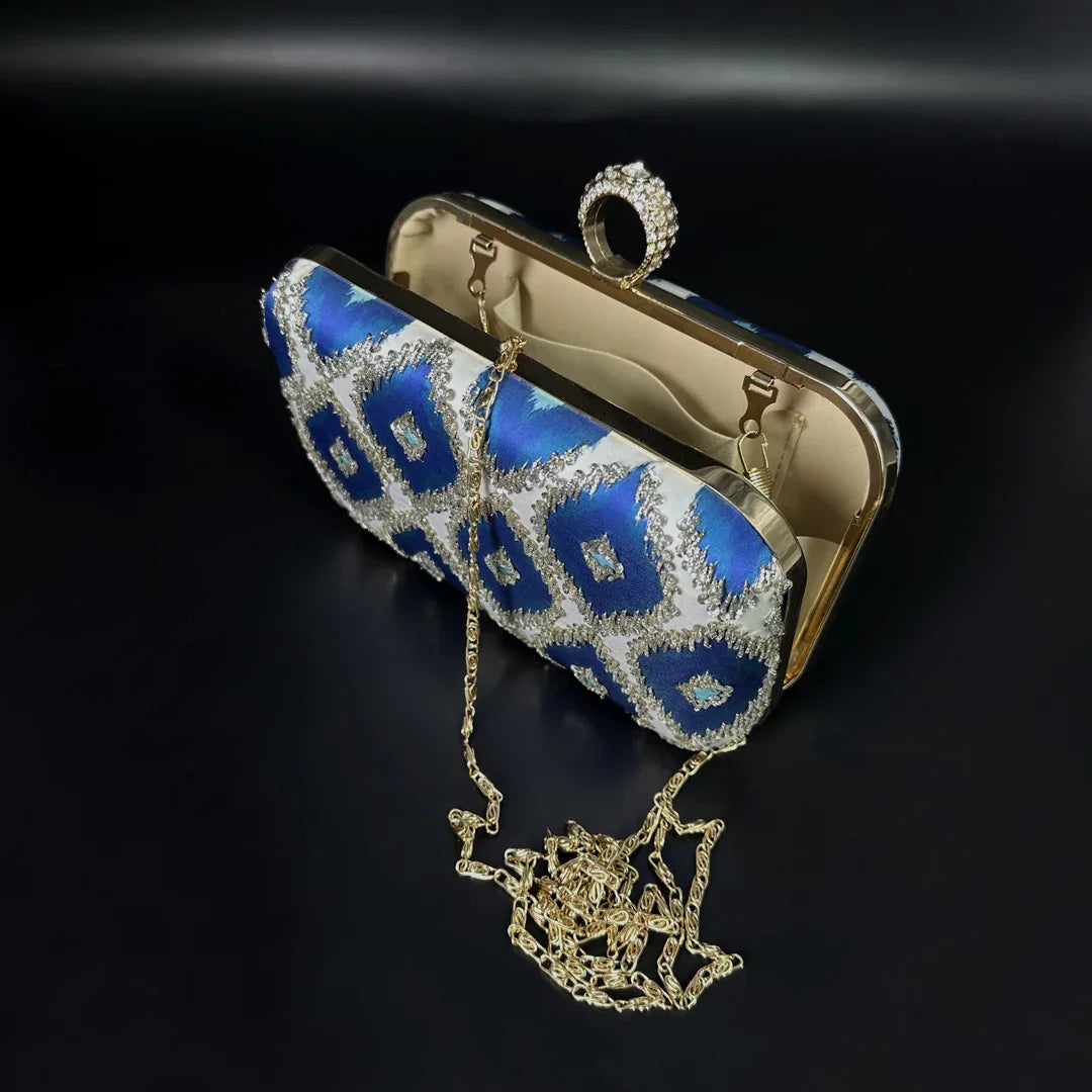 Blue Beaded Clutch - Zaivraat
