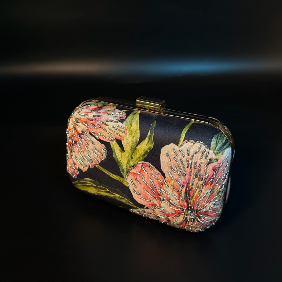 Elegant Floral Print Clutch
