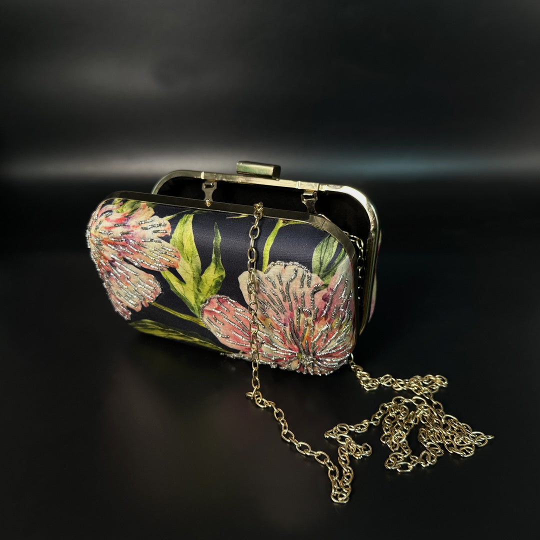 Elegant Floral Print Clutch