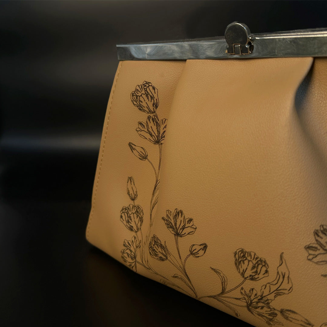 Elegant Floral Embossed Clutch