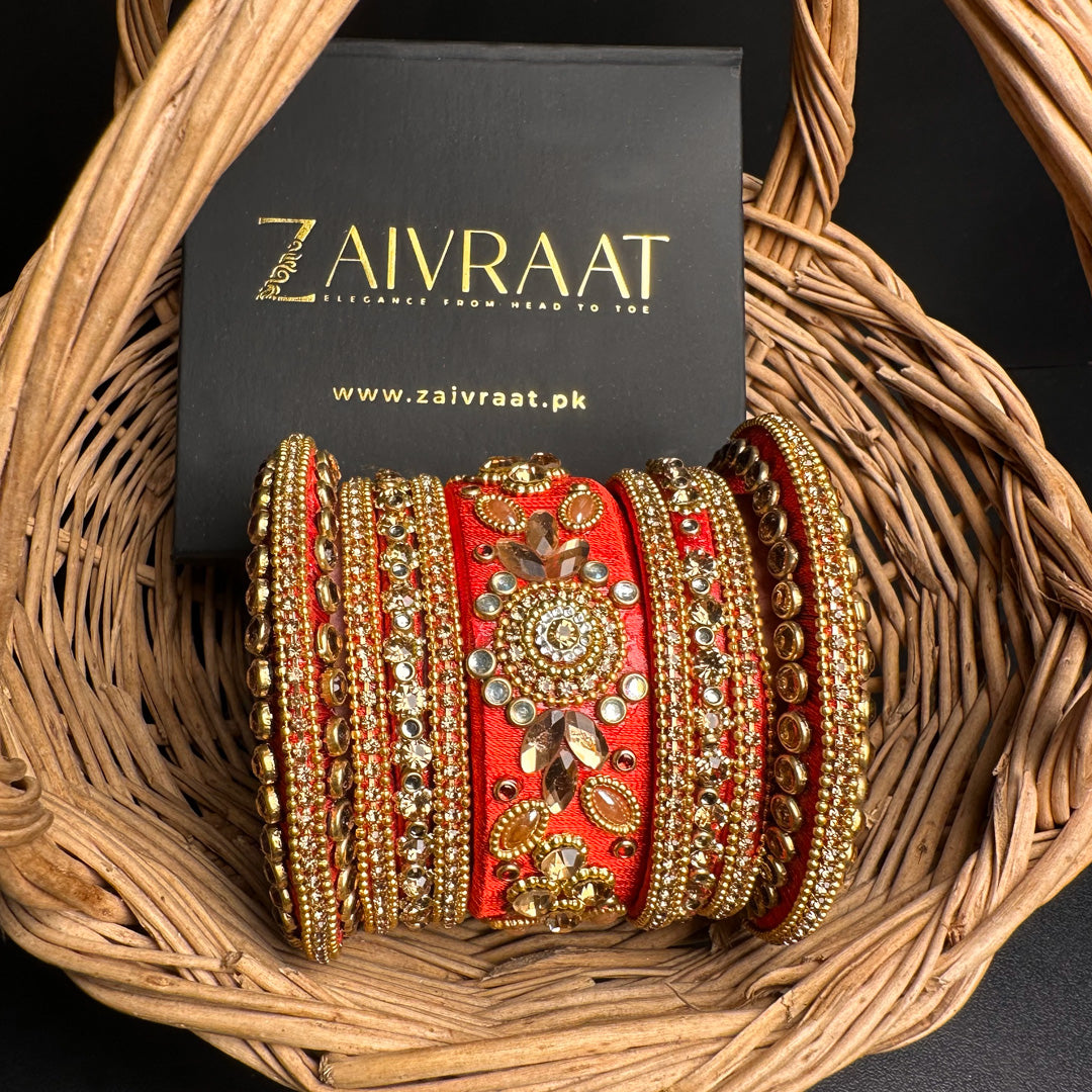Silk thread wrapped bangle