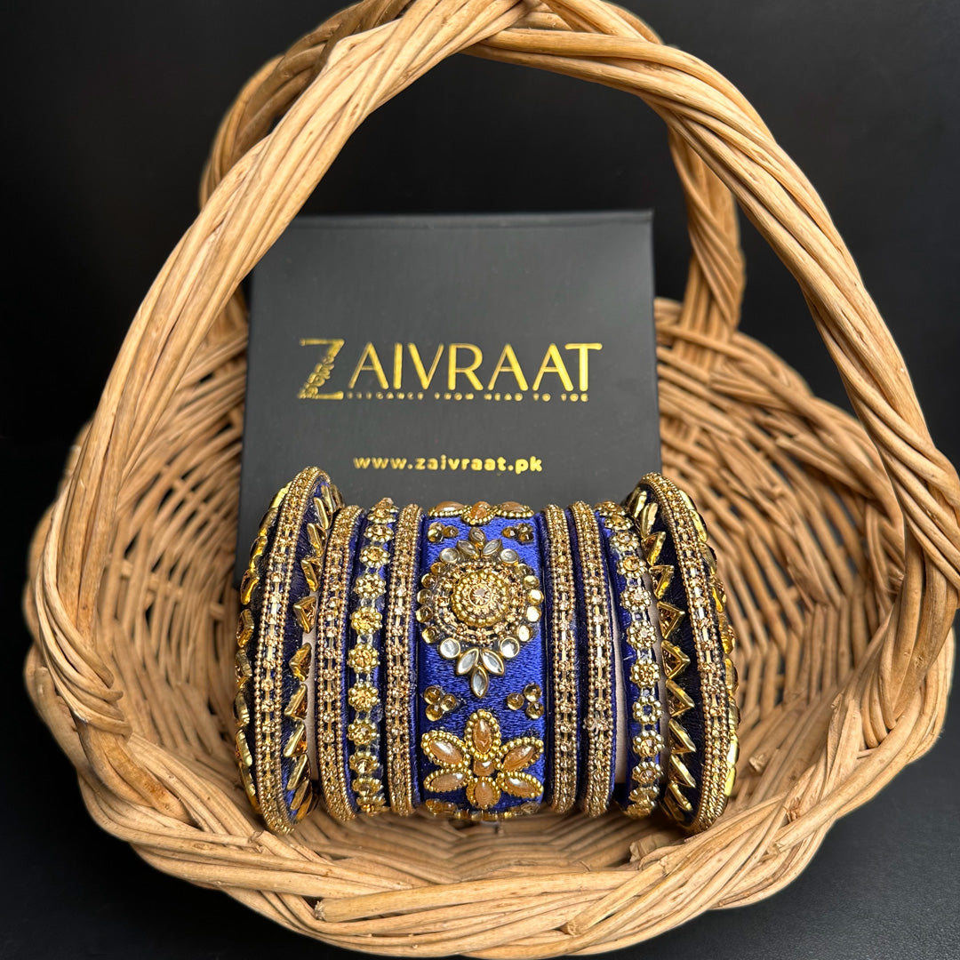 Silk thread wrapped bangle