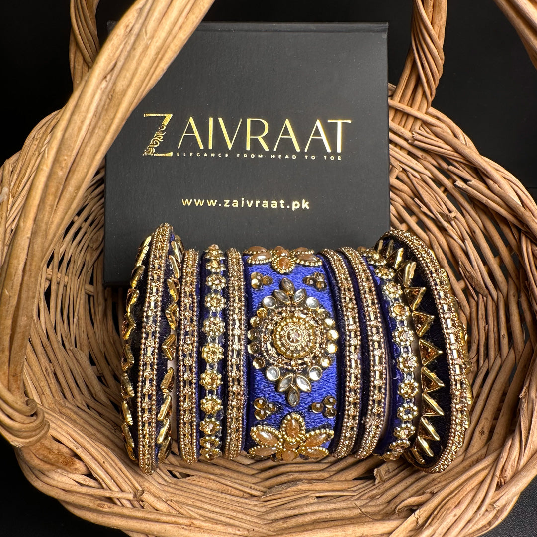 Silk thread wrapped bangle