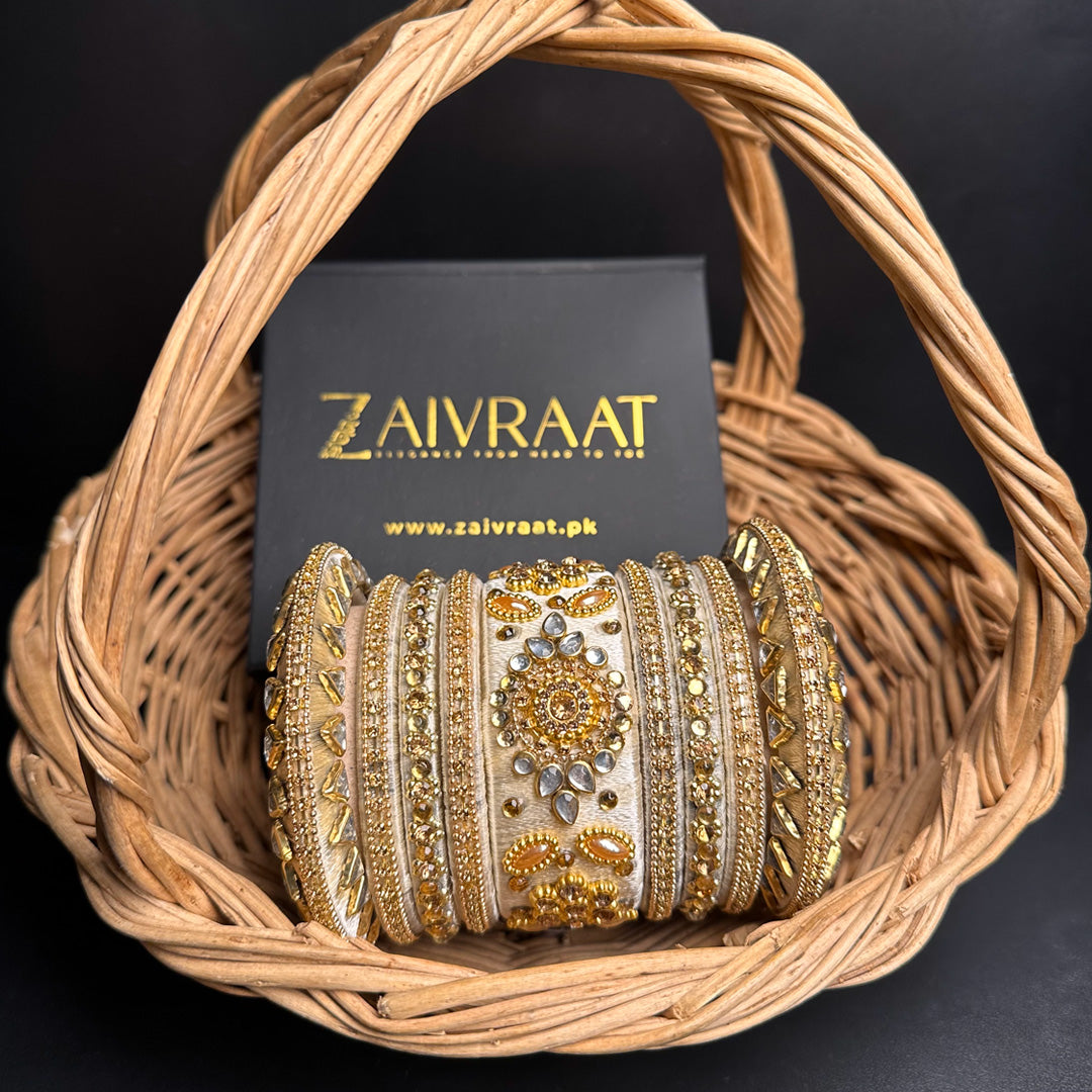 Silk thread wrapped bangle