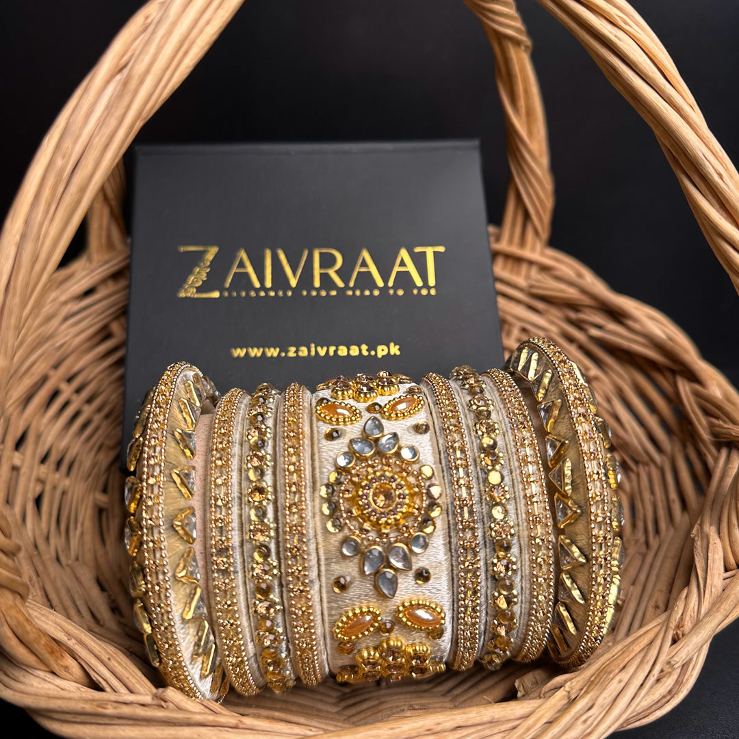 Silk thread wrapped bangle