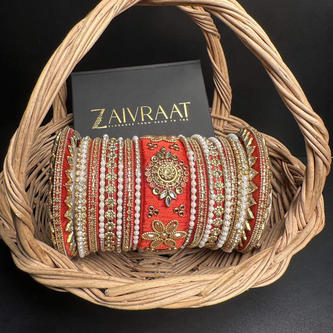 Silk Thread Wrapped Bridal Bangle Set