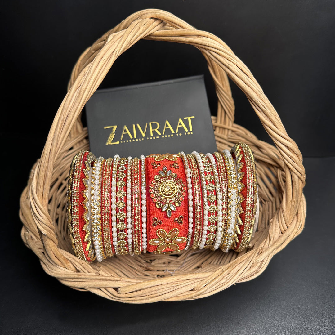 Silk Thread Wrapped Bridal Bangle Set