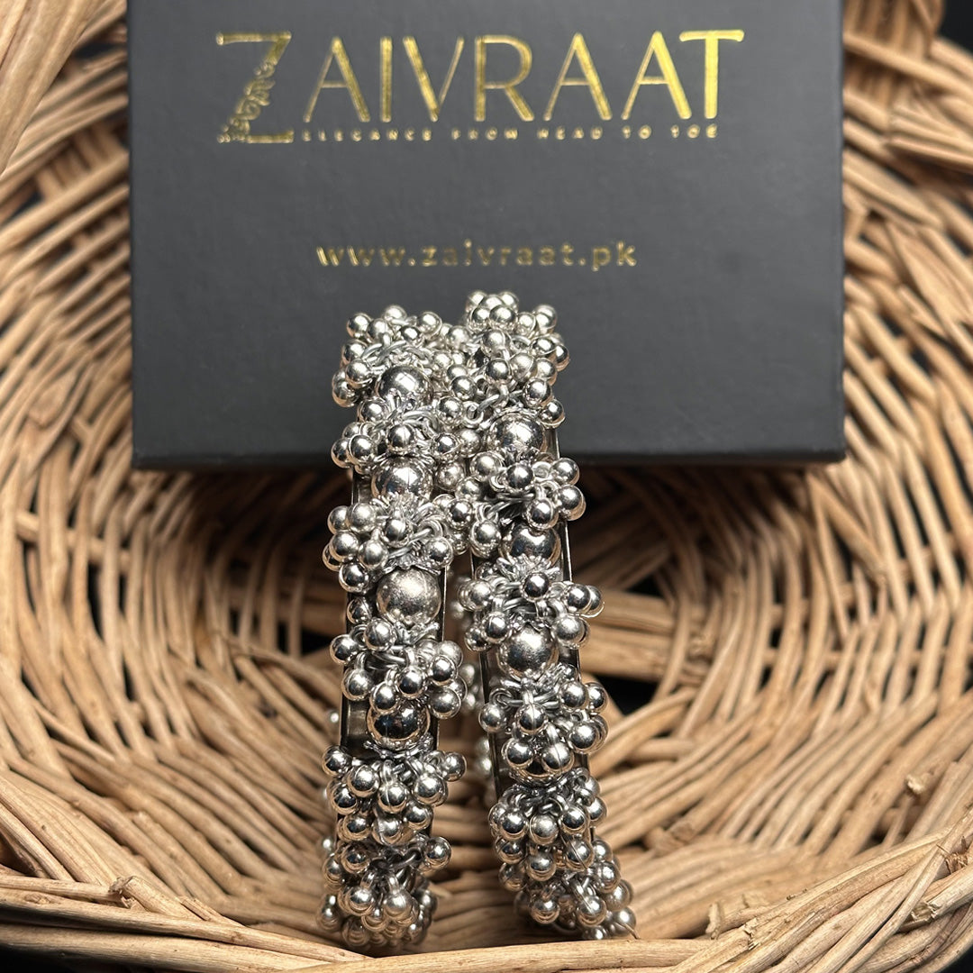 Silver Gajra  kara Bangle