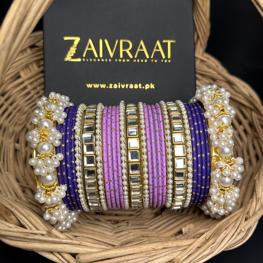 Deep Purple Glam Bangle Set