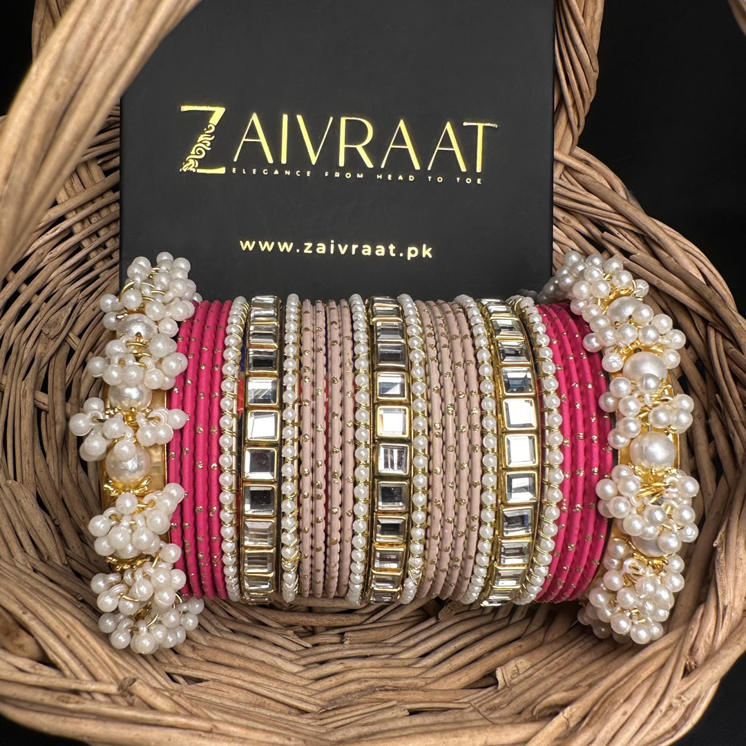 Rosy Blush Bangle Set