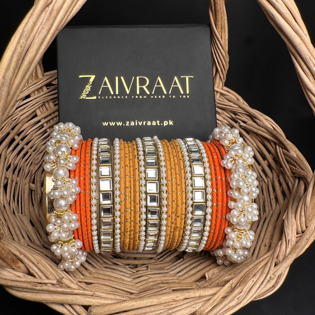 Orange Glow Bangle Set
