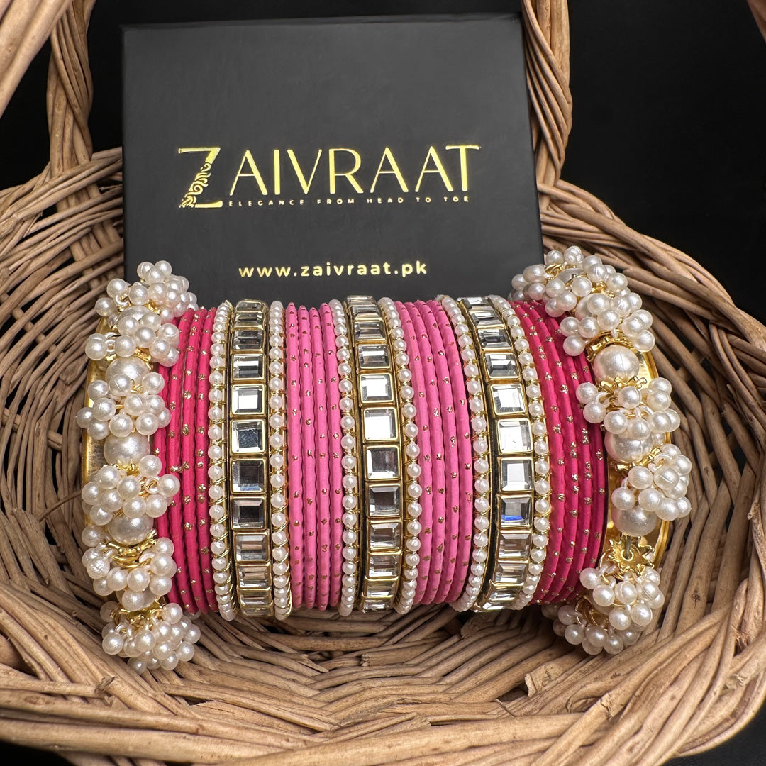 Royal Soft Pink  Bangle set
