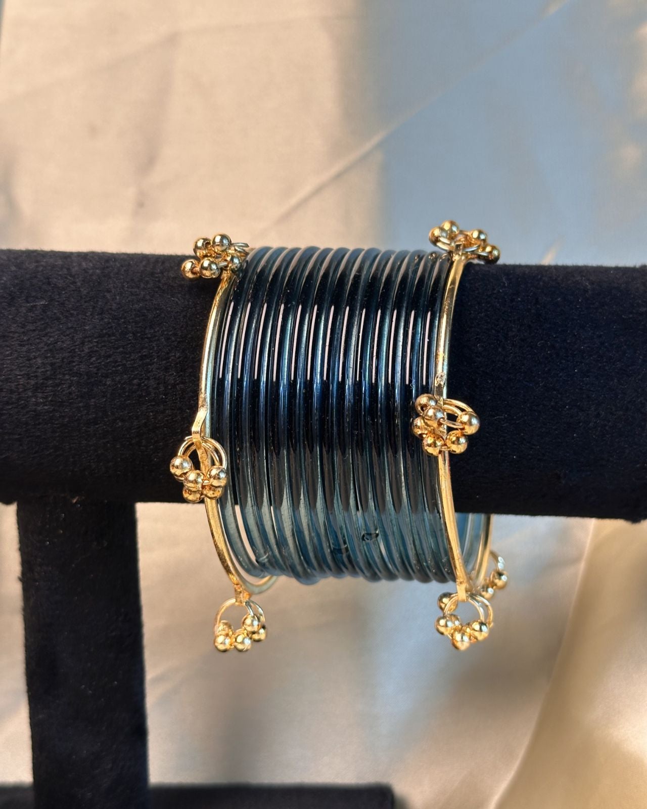 Thin Dark Blue Jelly Kashmiri Set