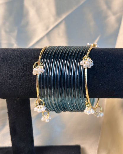 Thin Dark Blue Jelly Kashmiri Set