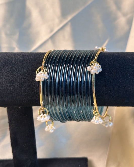 Thin Dark Blue Jelly Kashmiri Set