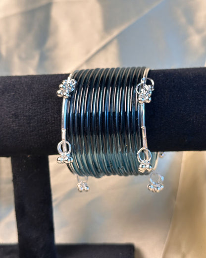 Thin Dark Blue Jelly Kashmiri Set