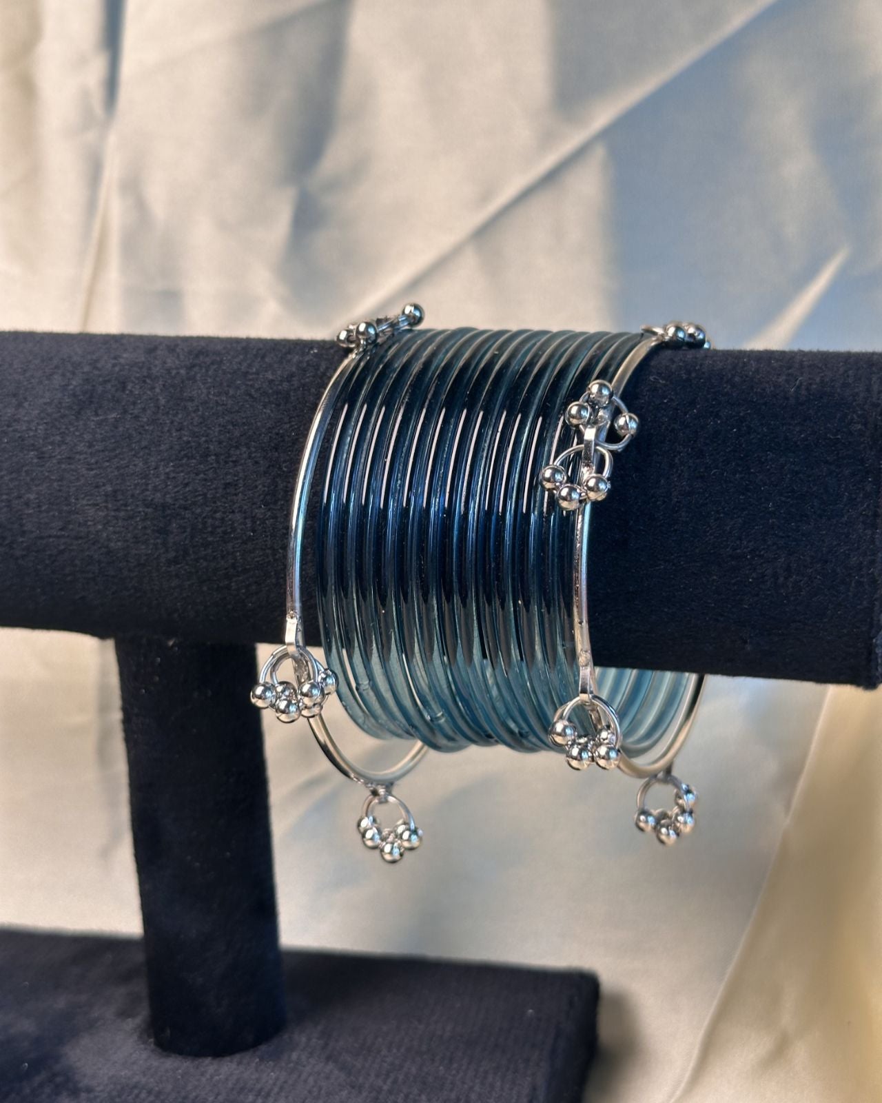Thin Dark Blue Jelly Kashmiri Set